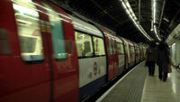 The London Underground station in Waterloo