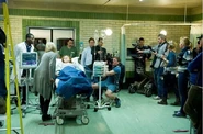 During stand-in rehearsal