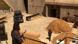 The exterior of the compound