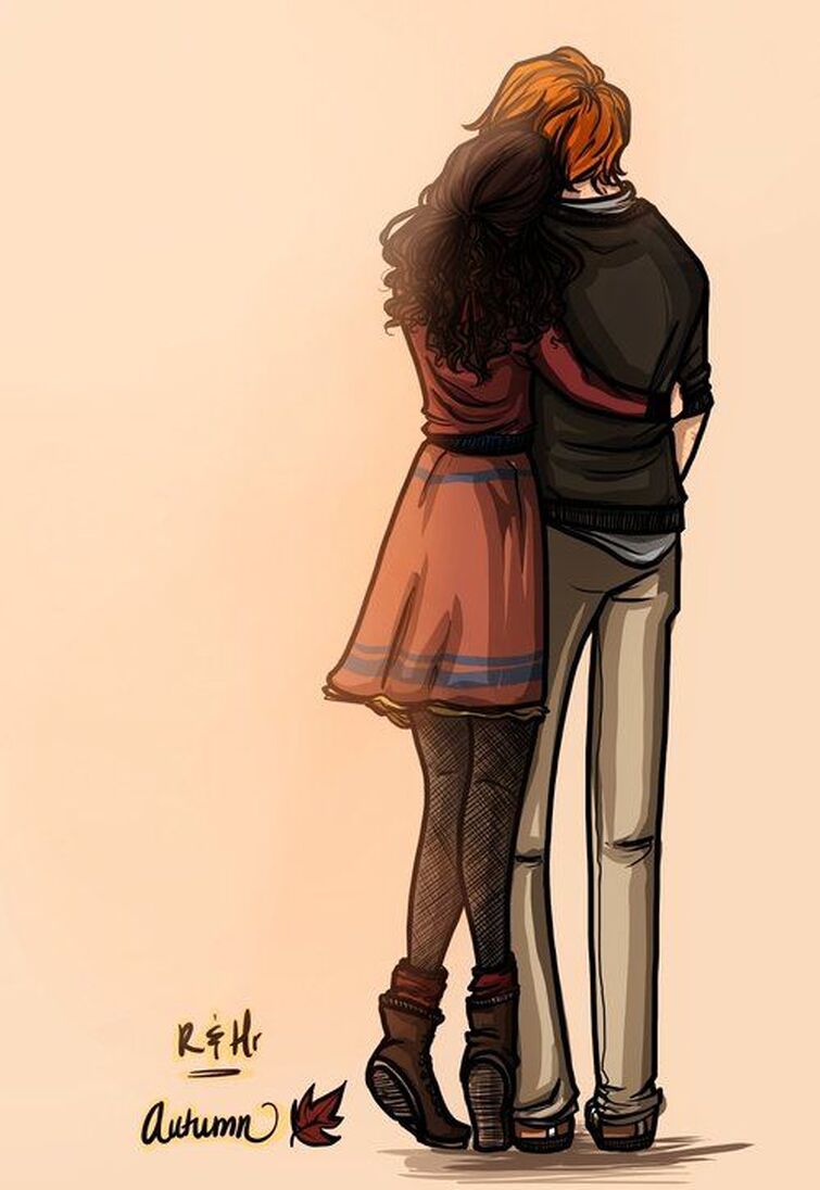 hermione and ron fan art