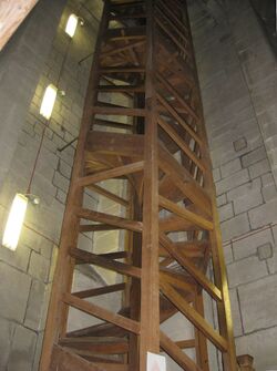 Salisbury Cathedral, tower interior, uppermost spiral staircase.jpg