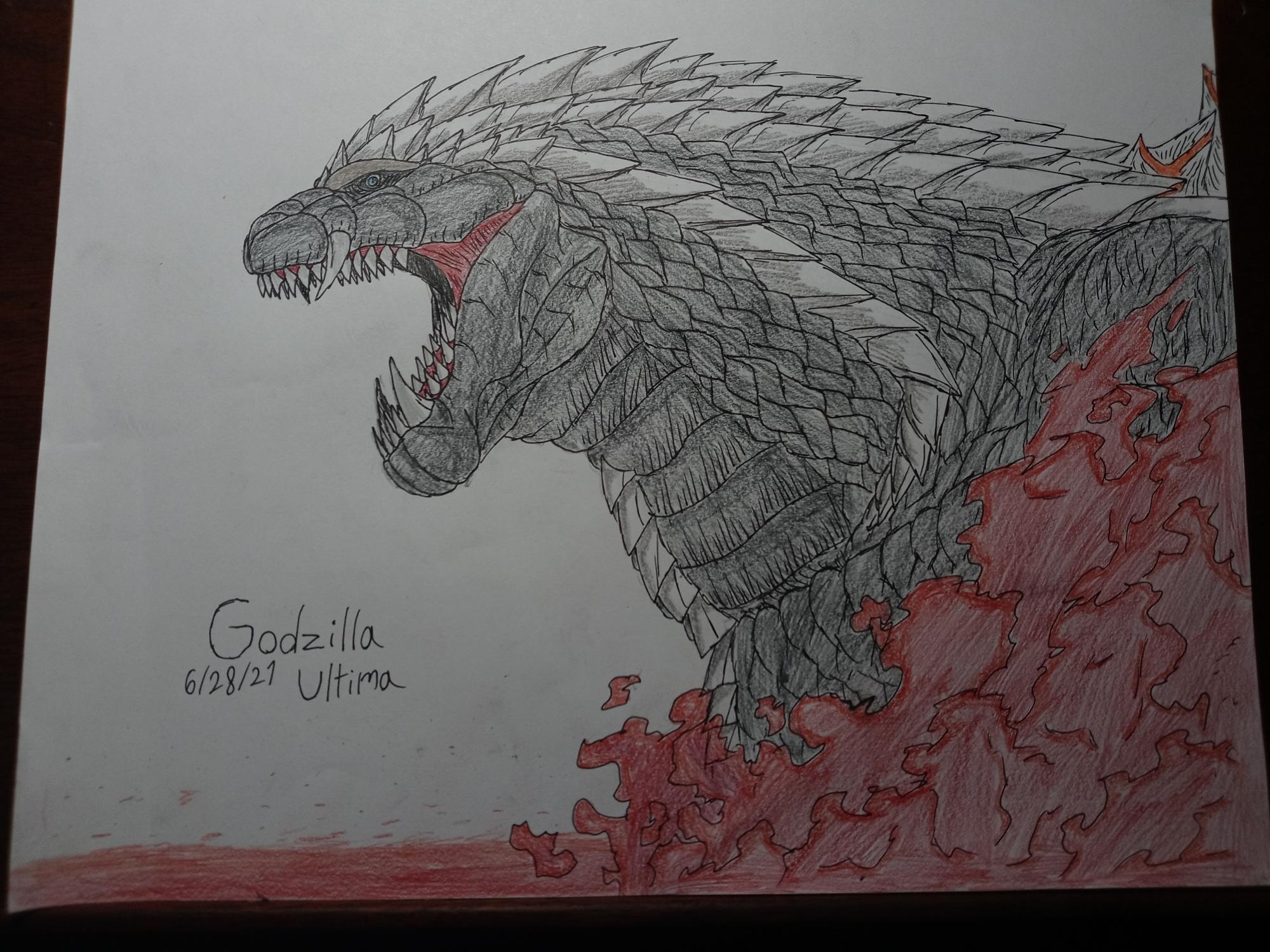 Рисунок годзилла