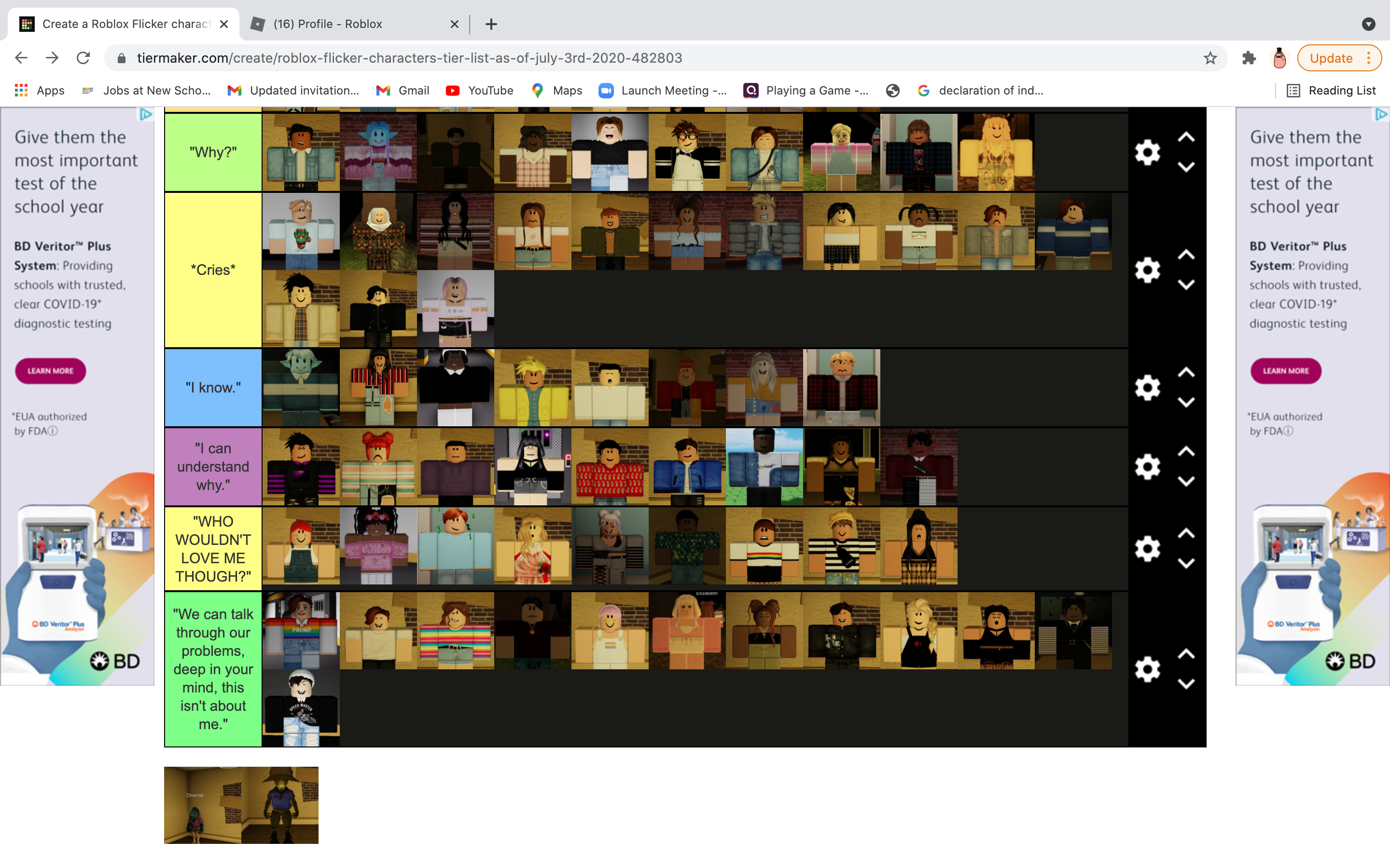 Create a Roblox Face Tier List - TierMaker