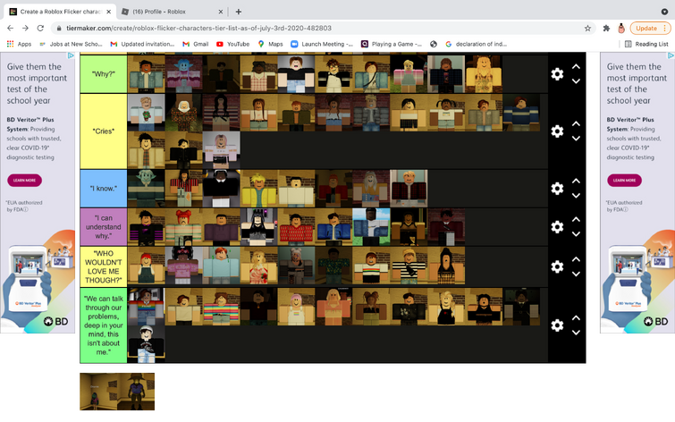 Create a Roblox Face List thing 2 Tier List - TierMaker