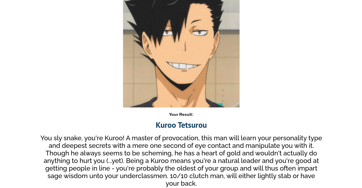 Which Haikyuu character are you? | Fandom