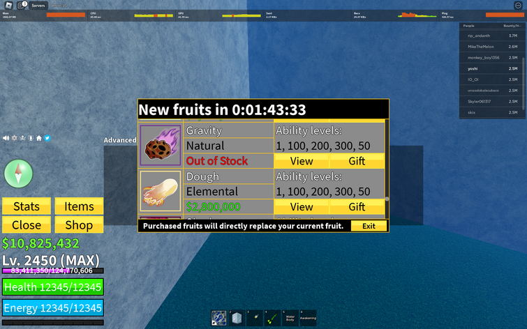 blox fruit stock