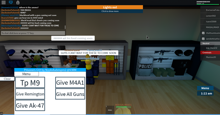ROBLOX Prison Life  M9 + AUTOCLIKER is TO OP 