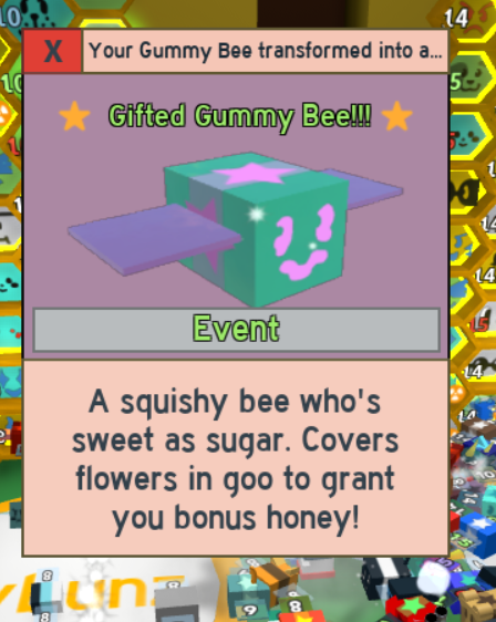 Bee Swarm Simulator Gifted Gummy Bee