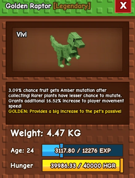 What boosts does my mutated raptor get? | Fandom