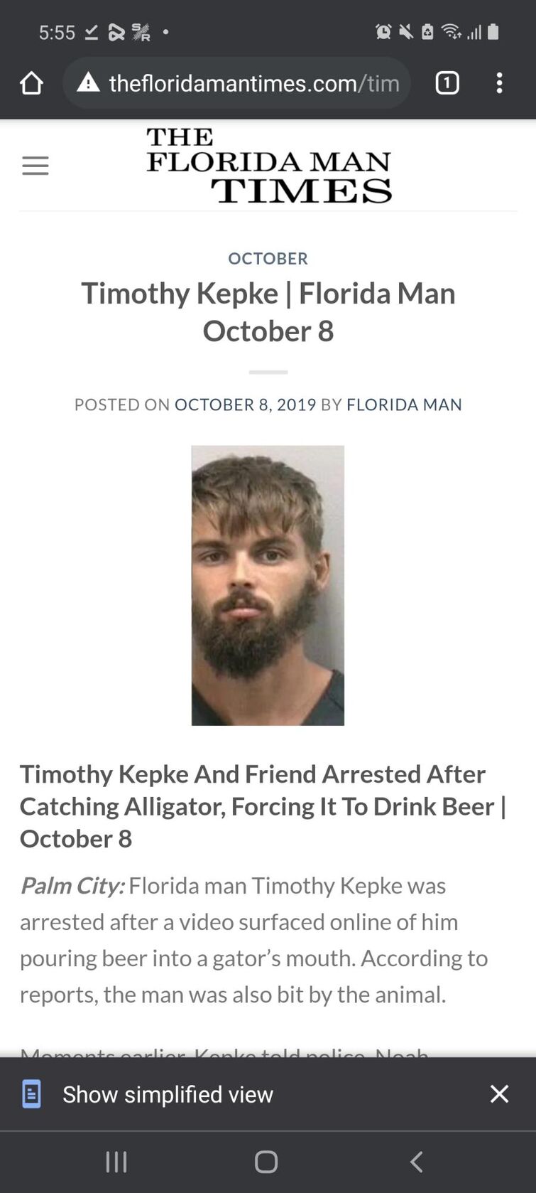 Google 'Florida Man' followed by your birthday” : r/oldpeoplefacebook