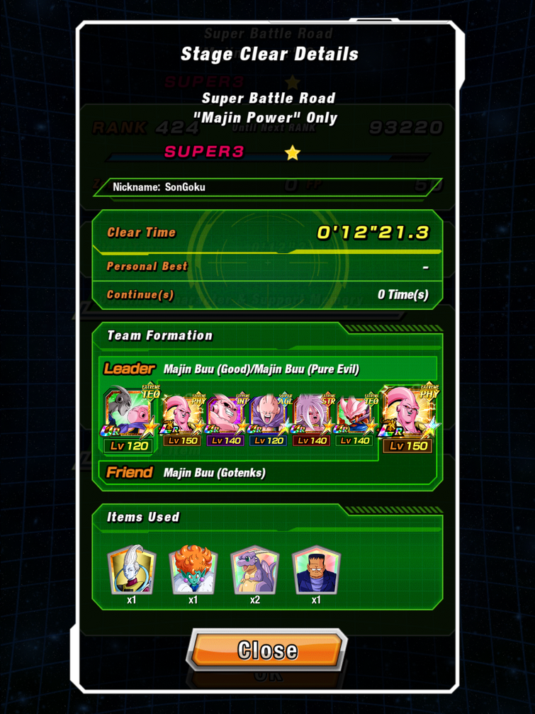 Majin Power SBR complete All SBR completed Janembuu was all I