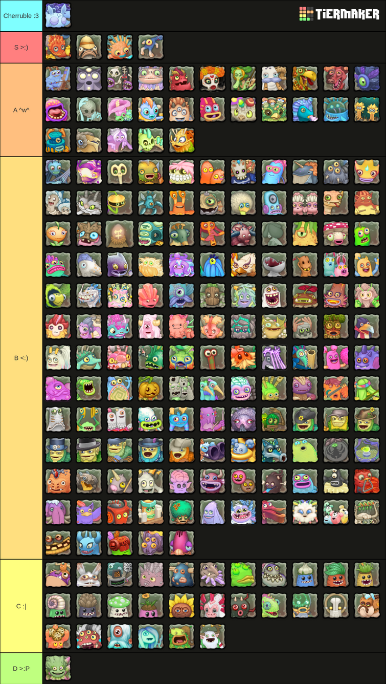 My MSM tier list : r/MySingingMonsters