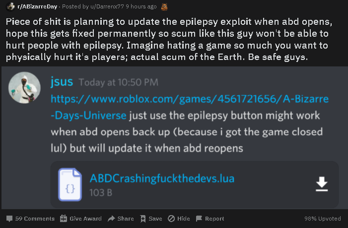 I Just Saw This On The Abd Reddit Unbelievable Fandom - how ot save games exploit roblox