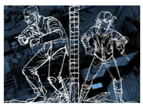 the walking dead lee and clementine statue