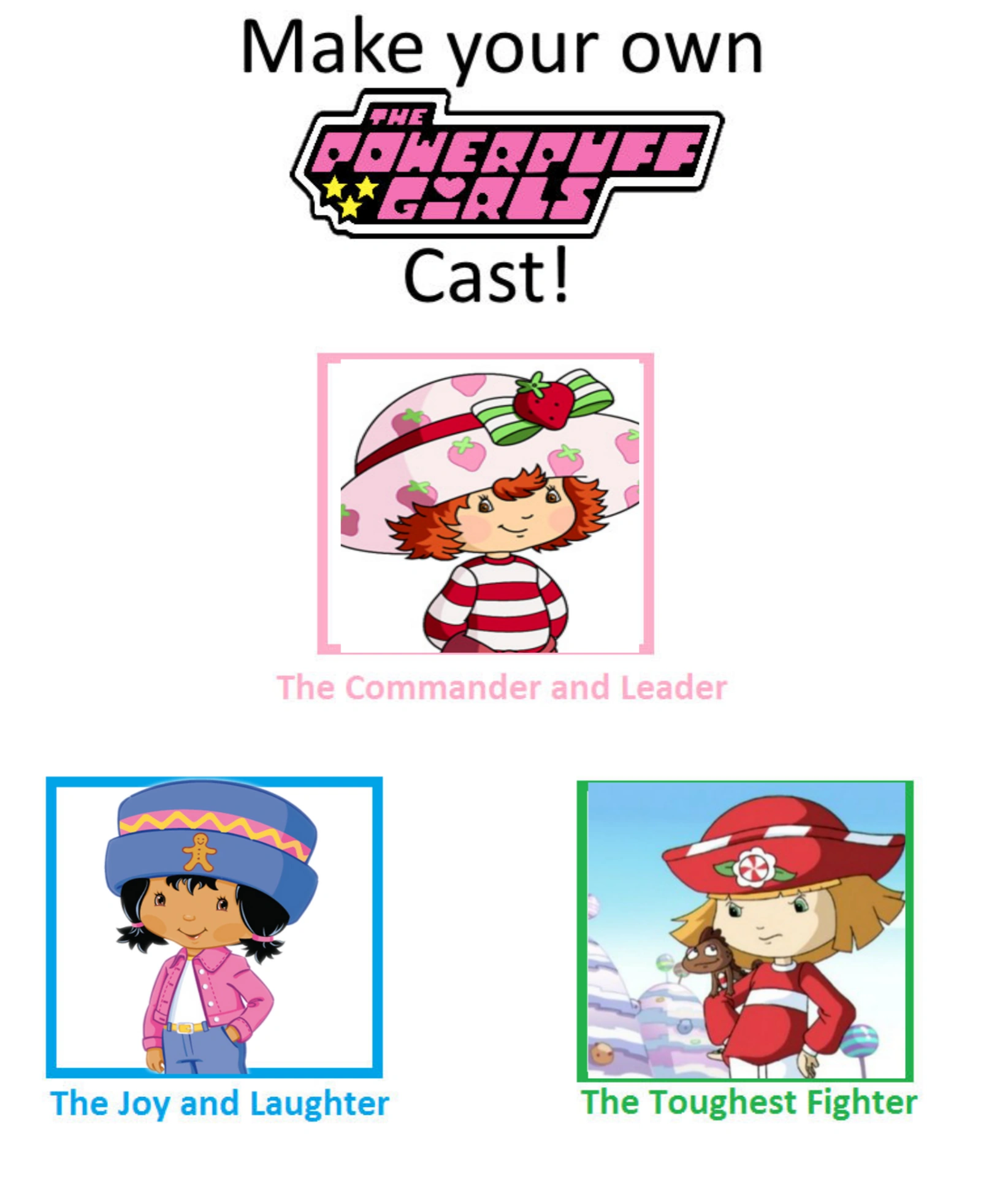 Strawberry Shortcake as Blossom, Ginger Snap As Bubbles, And Peppermint