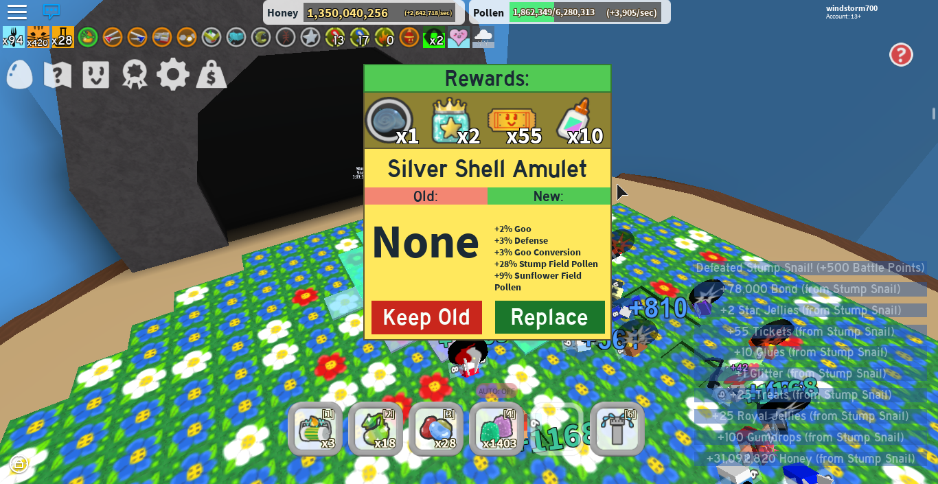 Bee Swarm Simulator Wiki Stump Snail Amulet