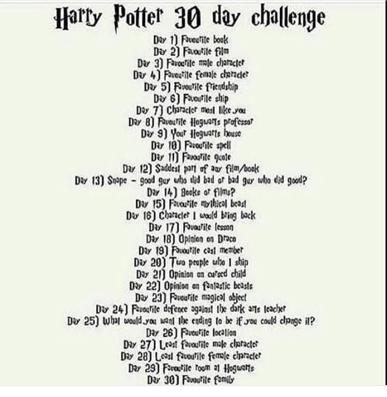 Any one want to start this with me? Day 1- my favorite is the order of the Phoenix.