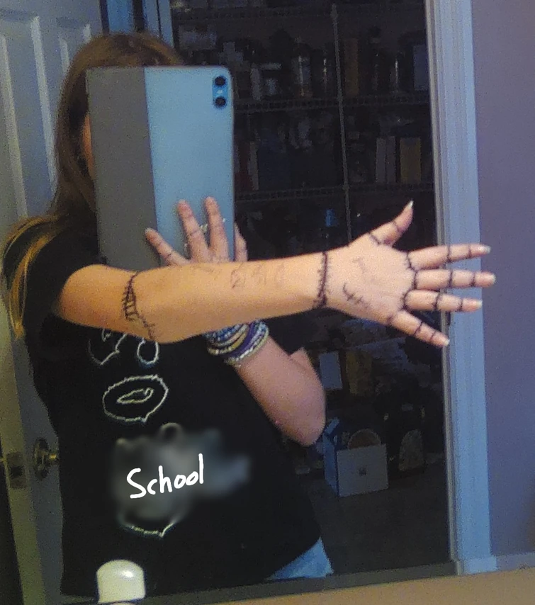 Hand/arm doodles from the last three days because yes Fandom