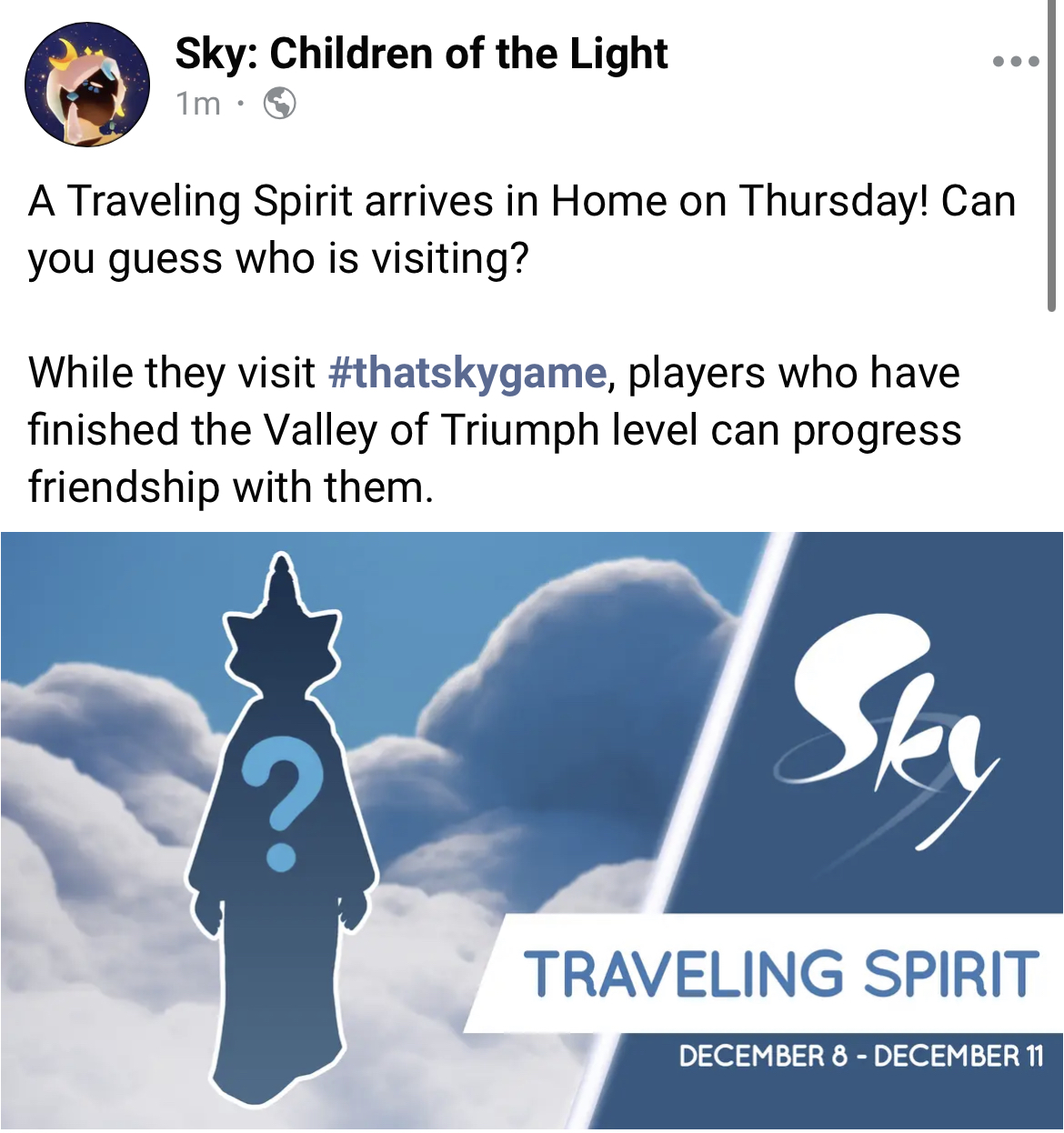 A Traveling Spirit arrives in Home on Thursday! Can you guess who