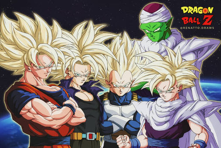 Goku, Trunks, Vegeta, Gohan  Dragon ball super manga, Anime