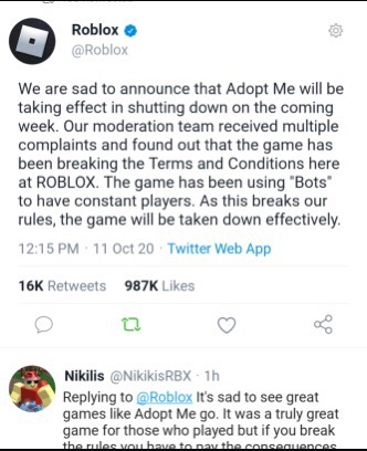 Adopt Me Is Dying Fandom - roblox shutting down adopt me twitter