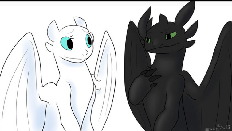 Рисунок беззубика и дневной фурии