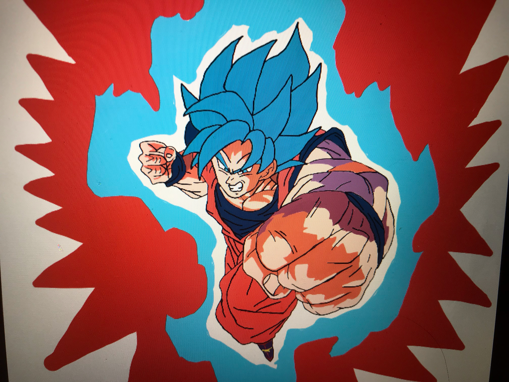 Drawing Goku Super Saiyan Blue kaioken x10 