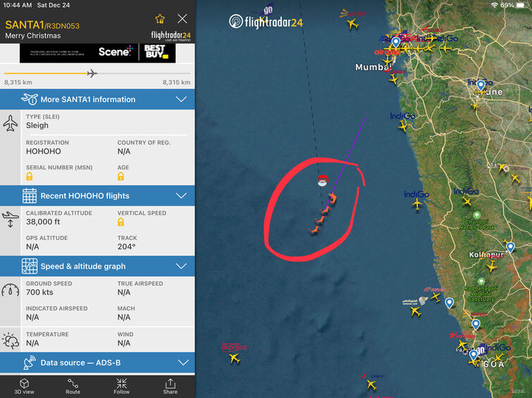 Santa on flight tracker..? Fandom