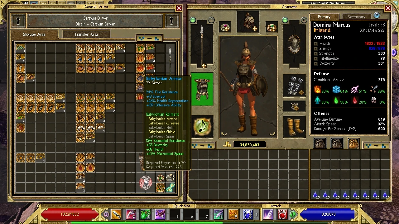 My Brigand wearing old gear Babylonian Armor Fandom