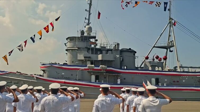 20250701‐大岡（ATF-554)與永陽（MSO-1306）軍艦今天除役，感謝二艘軍艦捍衛國家，感謝木殼船上的鋼鐵人的保家衛國