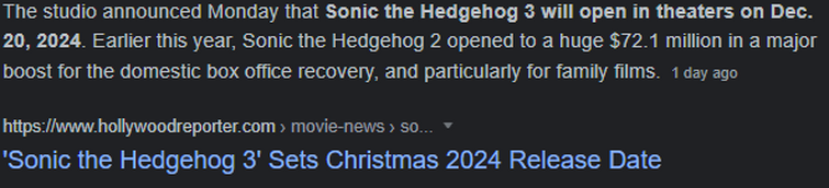 Sonic the Hedgehog 3' Sets Christmas 2024 Release Date