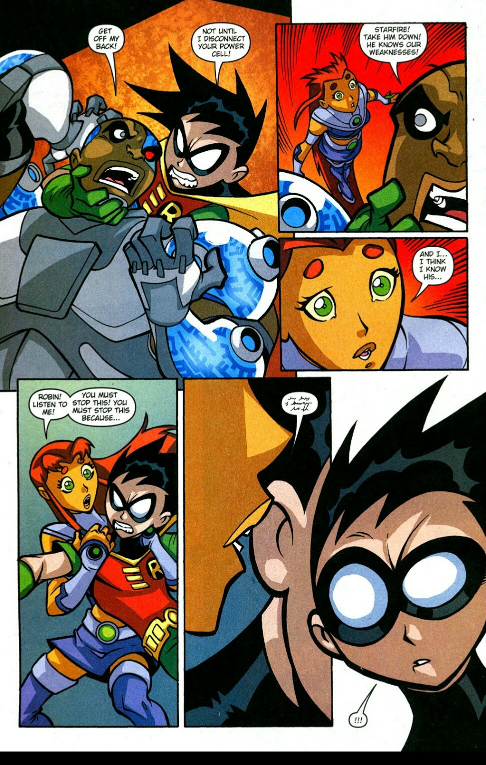 Teen Titans 2003 series: What do you think Robin might be saying