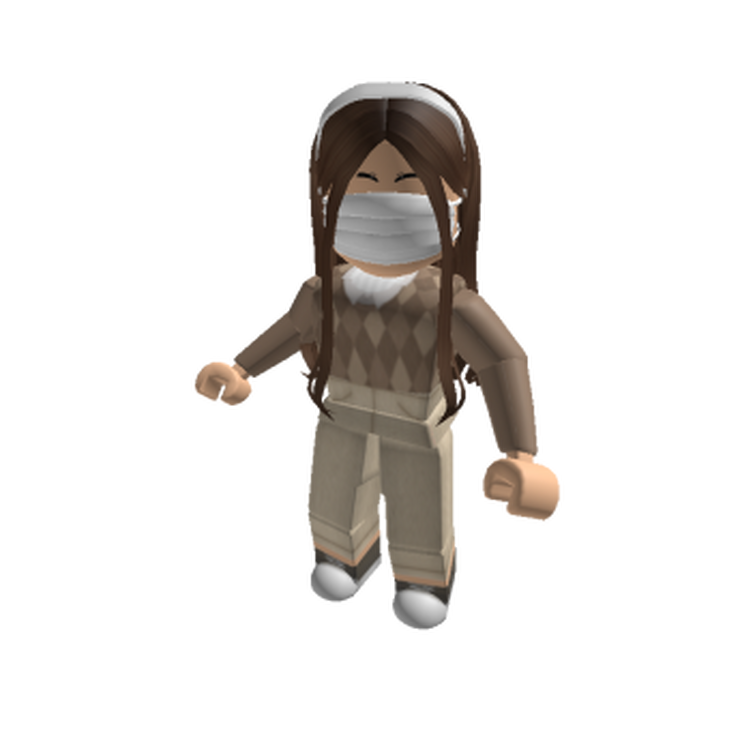 My roblox avatar girl version with a white shirt