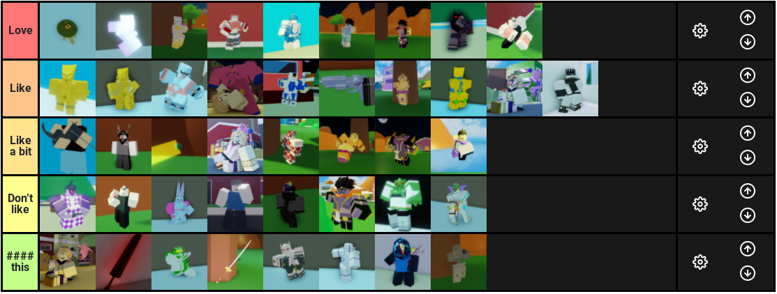 Ranked Stands Based On My Liking Fandom - ranking of the roblox games tier list tierlistscom