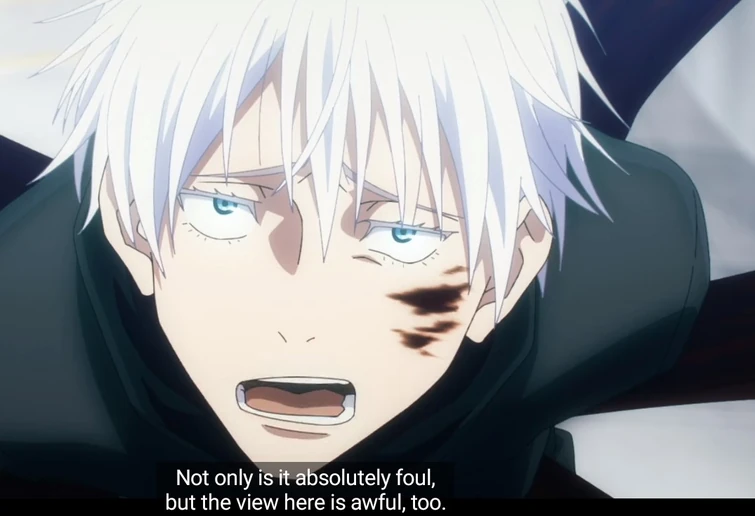 Idk about y'all but gojo is so damn fine like I'd get on my knees and ...