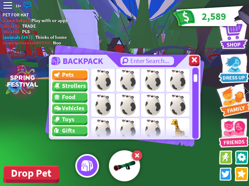 Here S My Inventory After Around 150 175 Days Of Adopt Me After The Pets Came Out Not Food Fandom - roblox adopt me inventory pets