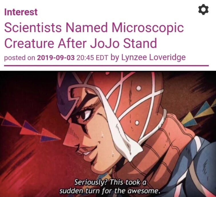 Earliest use, Is This a JoJo Reference?