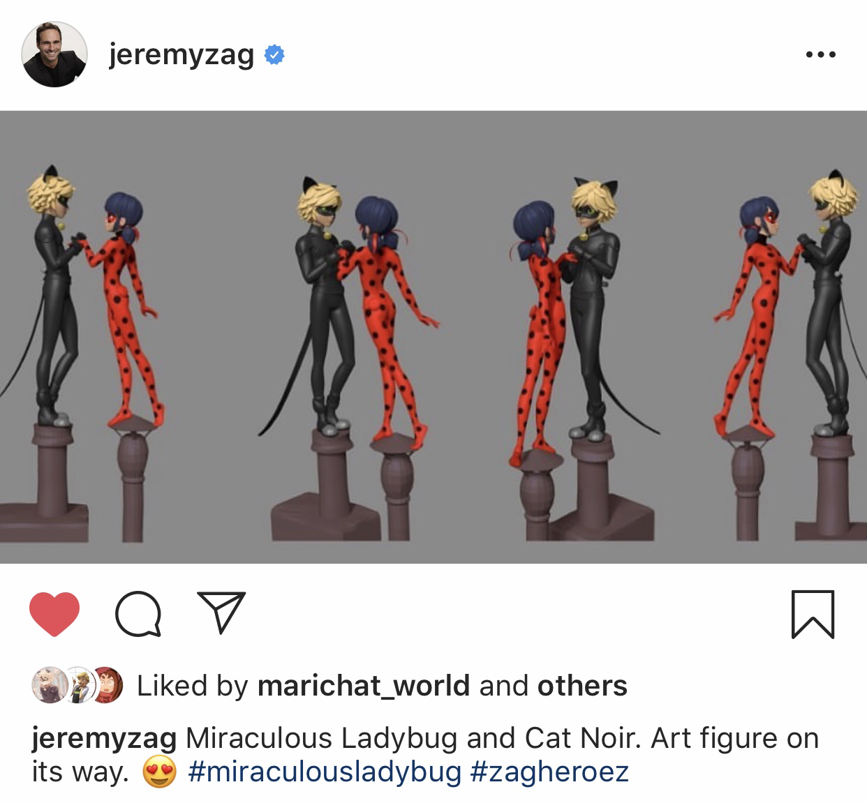 ladybug and cat noir figurines