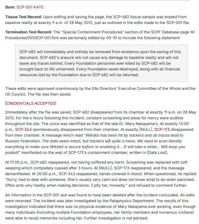 Multiple needed additions - SCP | Fandom