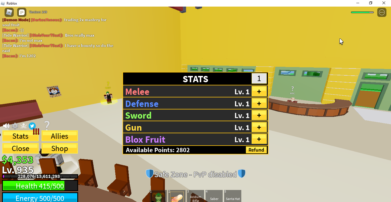 Just got to third sea! Should I refund my stats? : r/bloxfruits