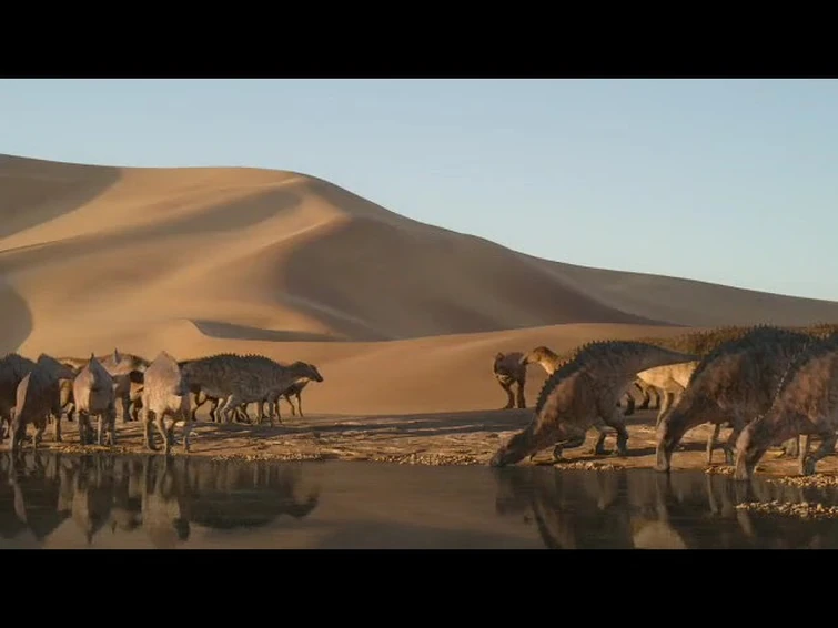 prehistoric planet The desert watering hole Scene