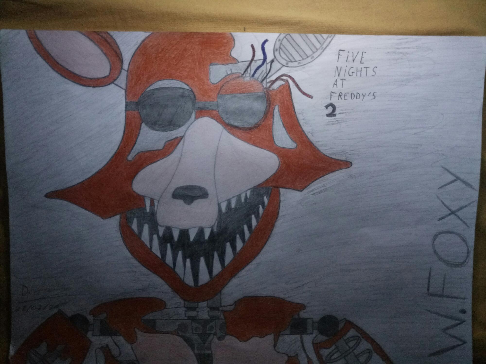 How To Draw Withered Foxy  Five Nights at Freddy's 