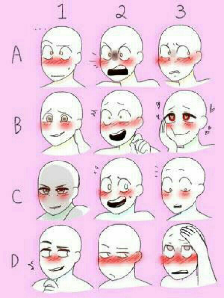 facial expressions chart drawing
