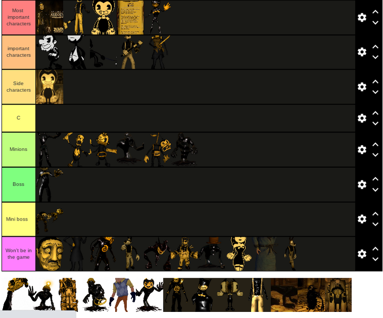 my bendy characters tier list : r/BendyAndTheInkMachine