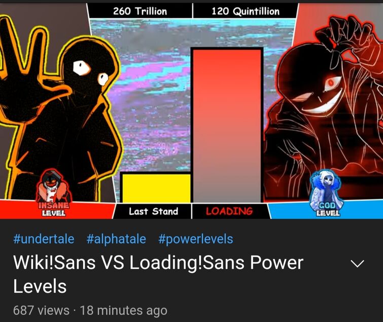 Wiki!Sans VS Loading!Sans Power Levels 