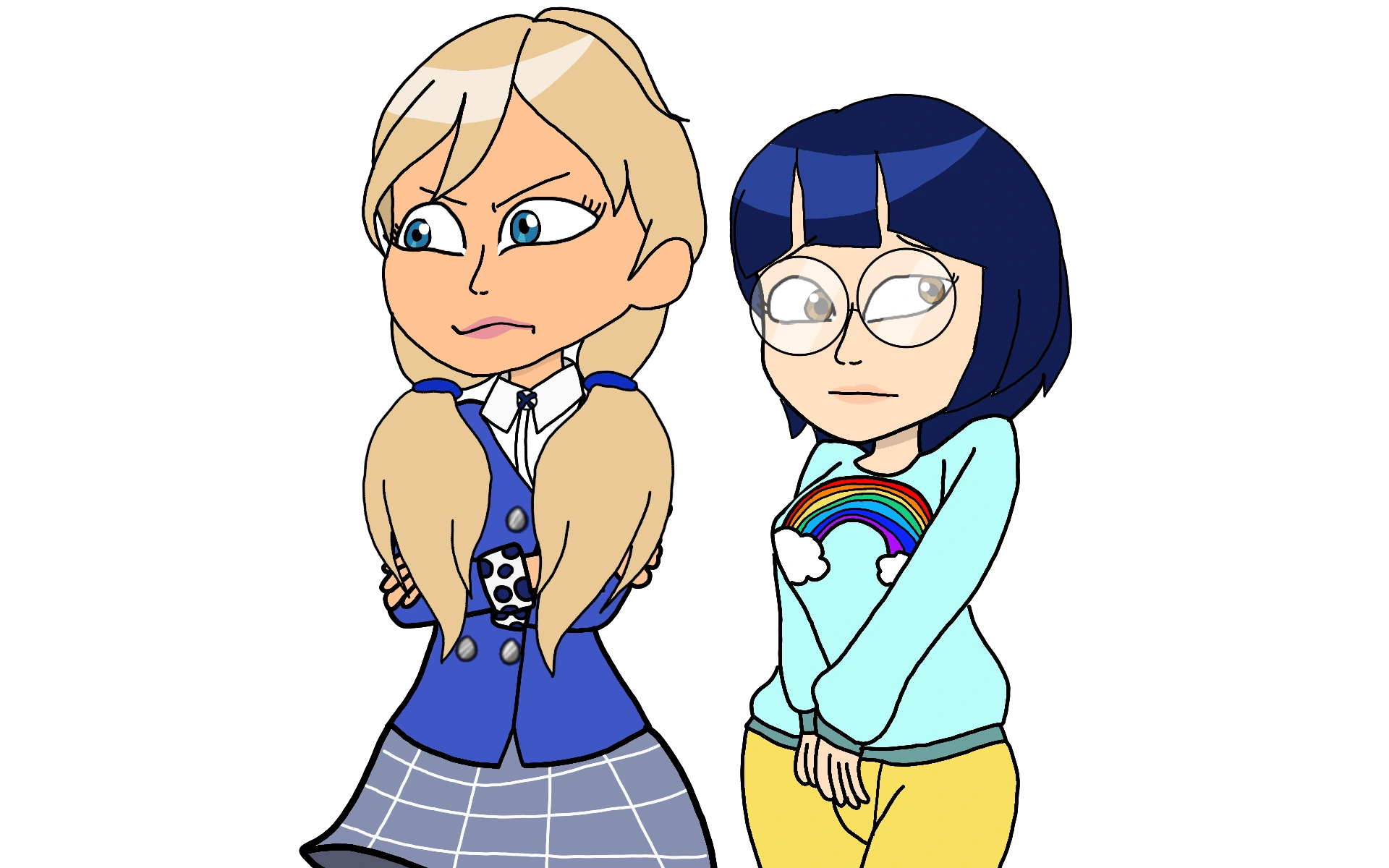 Aurore Beauréal and Mireille Caquet as Veronica Sawyer and Martha