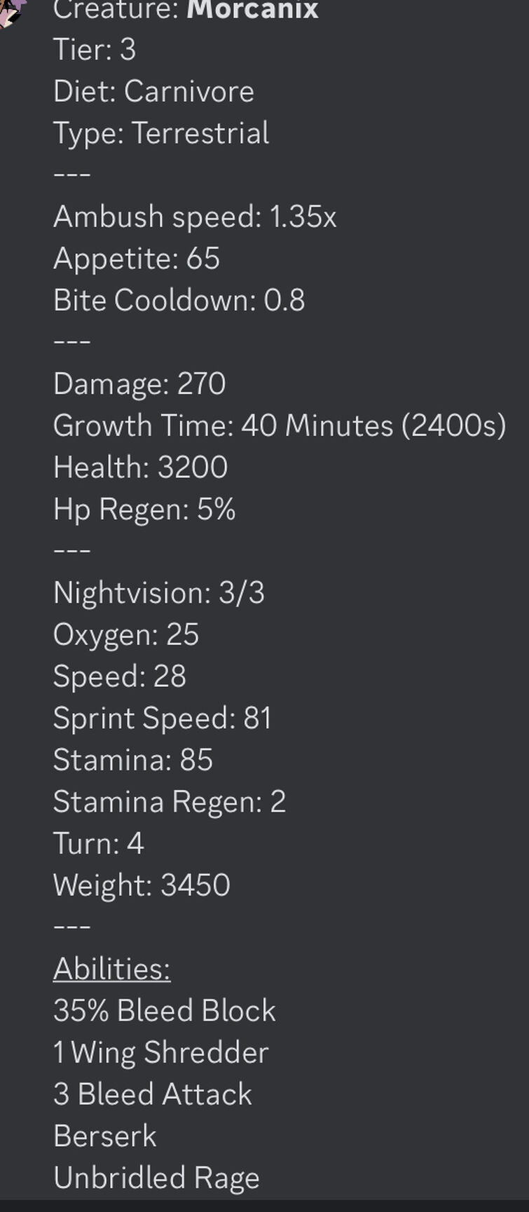 morcanix stats Fandom