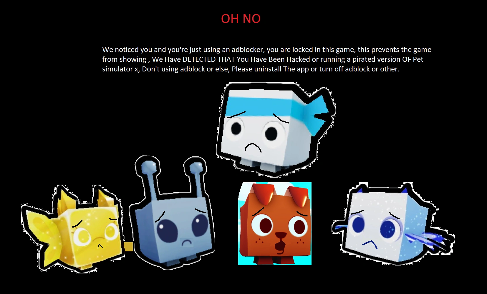 My Fanmade AntiPiracy Screen pet simulator x Fandom