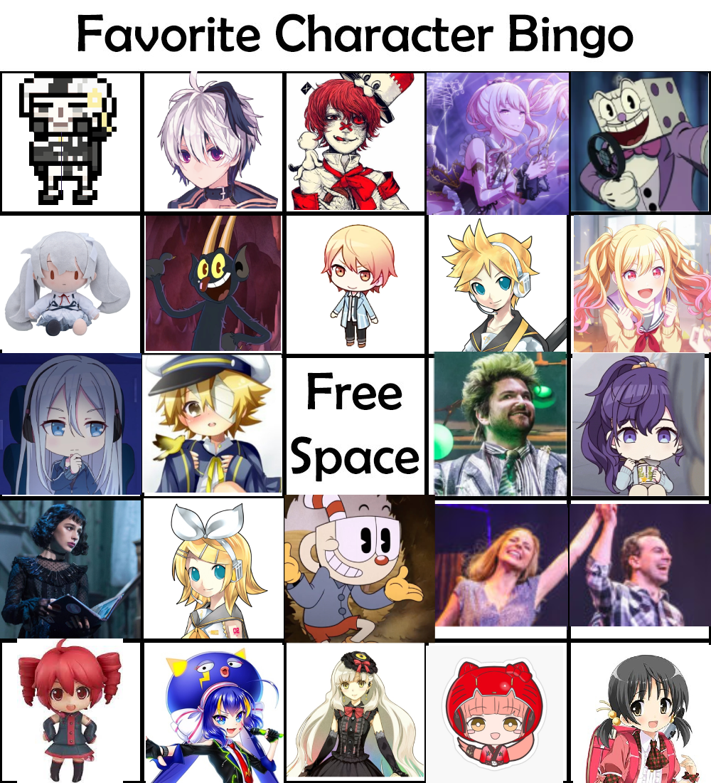 favorite character bingo except idk how this works | Fandom