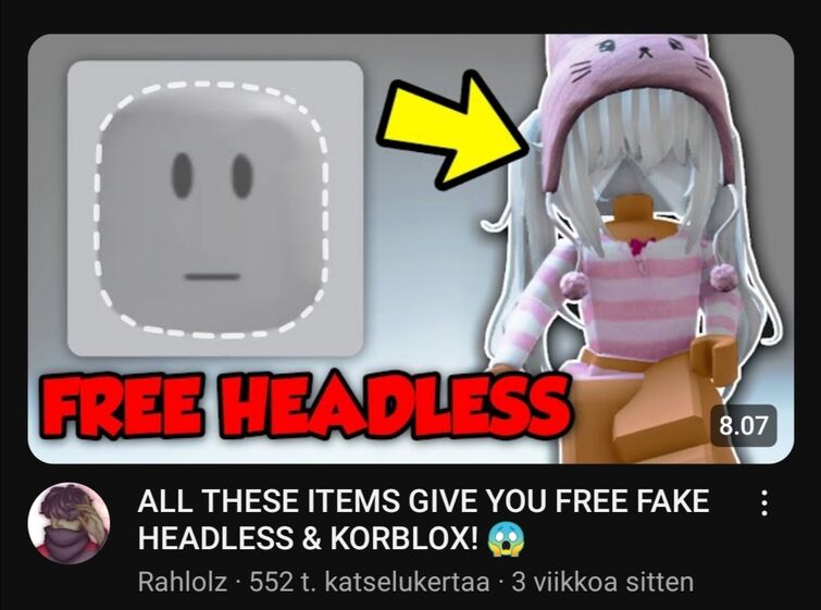 ROBLOX ADDED THIS NEW FREE FAKE HEADLESS… 